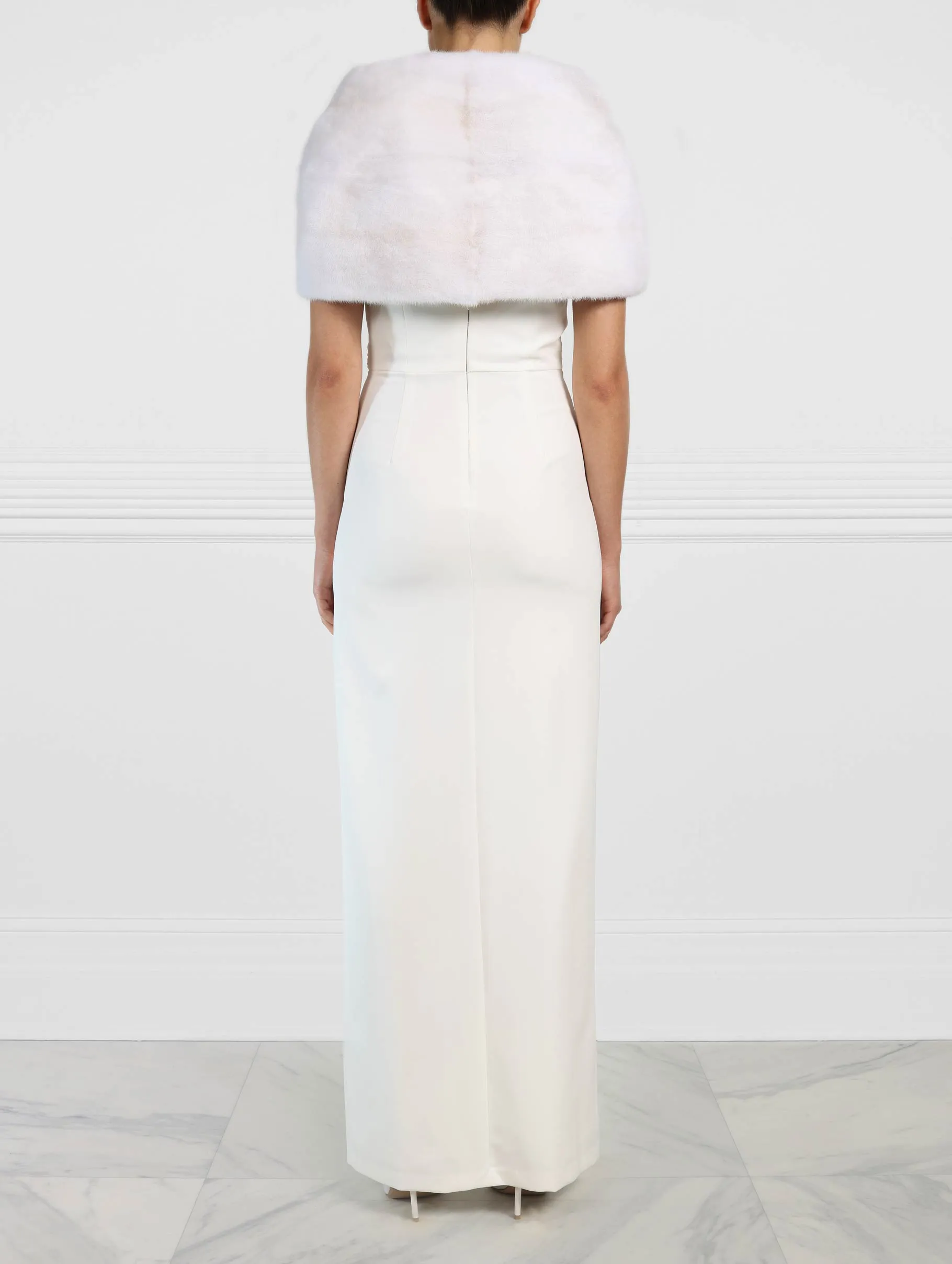 The Bridal Collection - The Zola Mink Pull-Through Stole in Winter White