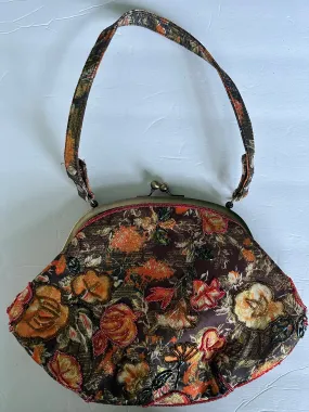 Vintage Colorful Floral Sequin Purse Bag Clutch Stunning