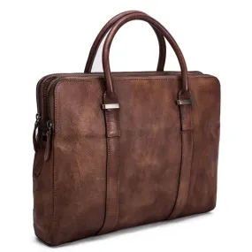 Vintage Vegetable Tanned Leather Briefcase - Vintage Brown