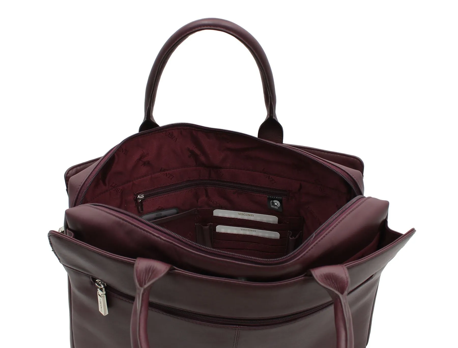 Visconti Ollie Ladies Leather Briefcase With Grab Handles 18427