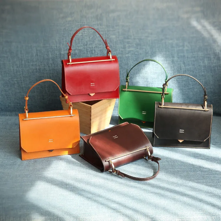 Women's Small Leather Satchel Handbags Over The Shoulder Bag Purse for Women