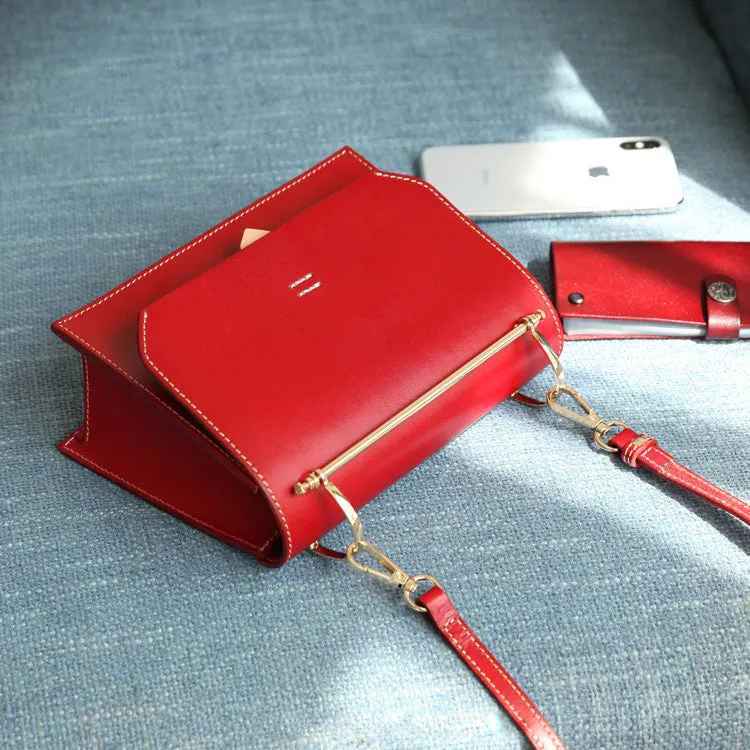 Women's Small Leather Satchel Handbags Over The Shoulder Bag Purse for Women