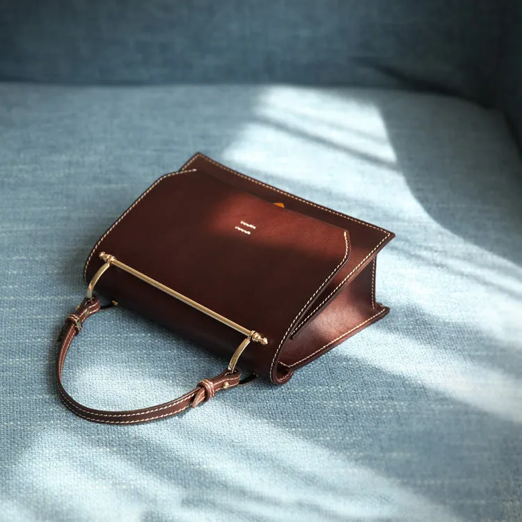 Women's Small Leather Satchel Handbags Over The Shoulder Bag Purse for Women