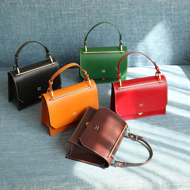 Women's Small Leather Satchel Handbags Over The Shoulder Bag Purse for Women