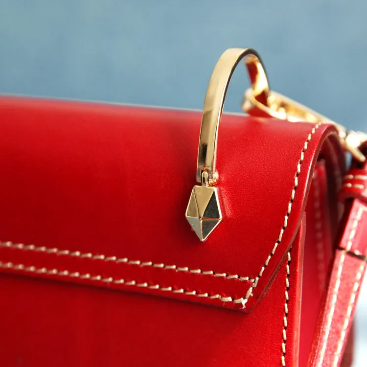 Women's Small Leather Satchel Handbags Over The Shoulder Bag Purse for Women