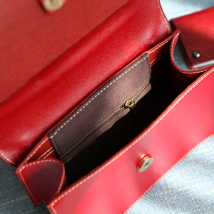 Women's Small Leather Satchel Handbags Over The Shoulder Bag Purse for Women