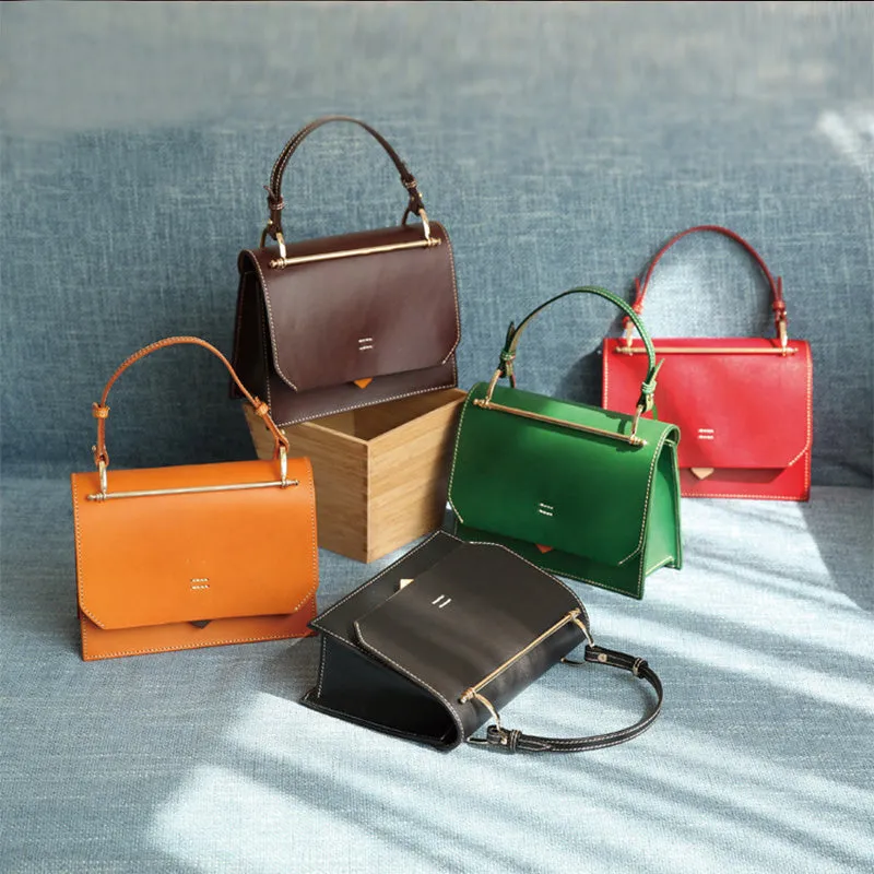 Women's Small Leather Satchel Handbags Over The Shoulder Bag Purse for Women