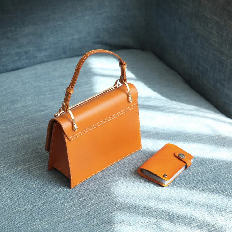 Women's Small Leather Satchel Handbags Over The Shoulder Bag Purse for Women