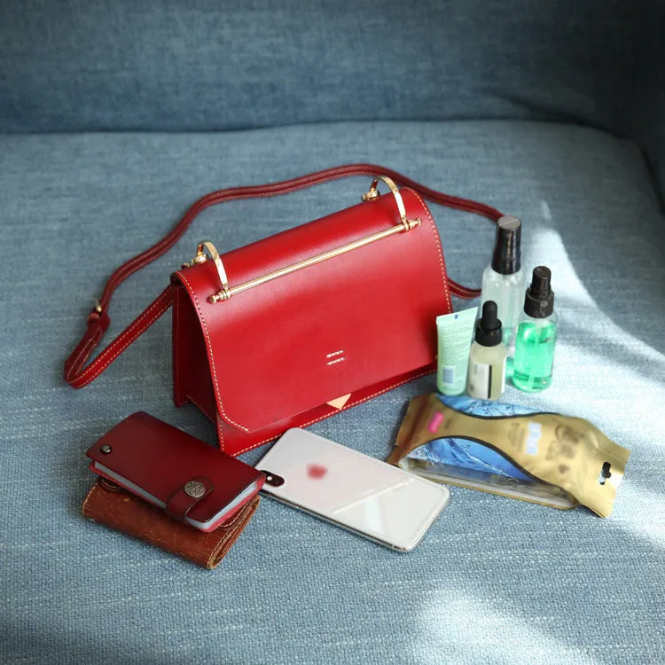 Women's Small Leather Satchel Handbags Over The Shoulder Bag Purse for Women