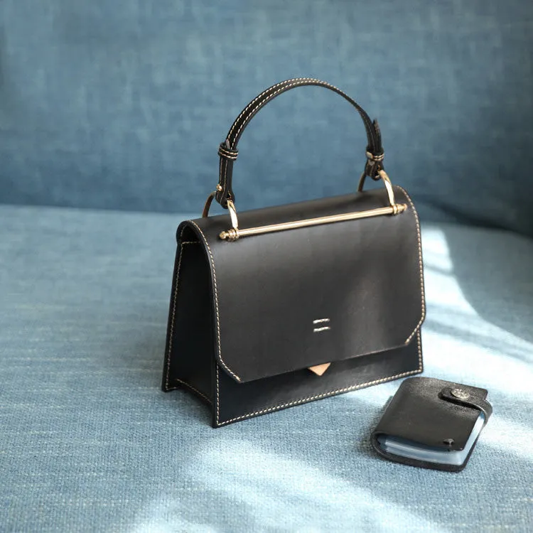 Women's Small Leather Satchel Handbags Over The Shoulder Bag Purse for Women