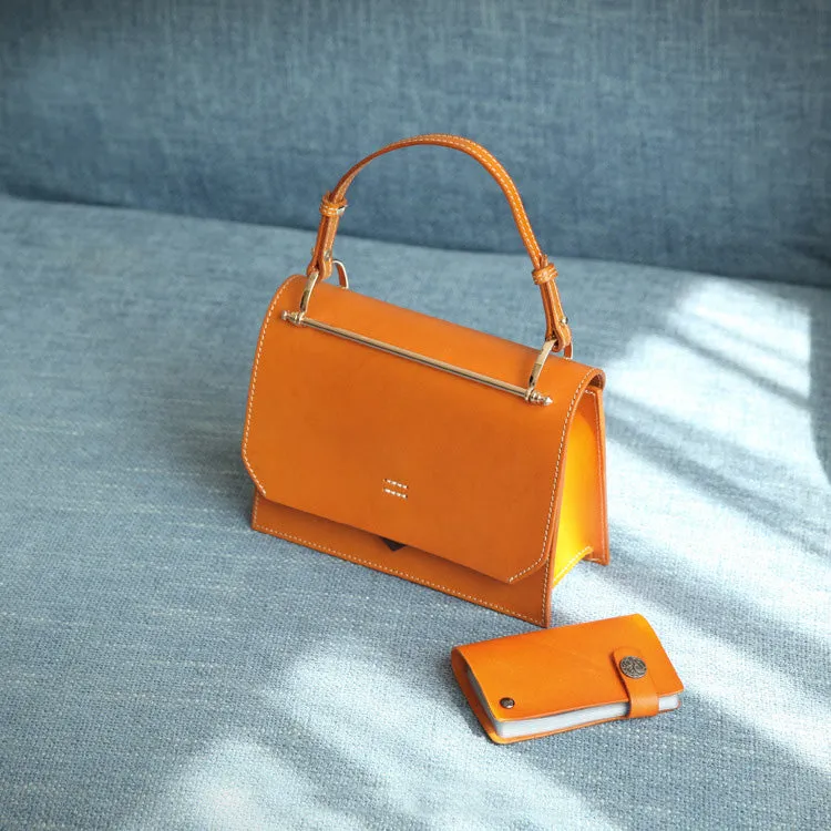 Women's Small Leather Satchel Handbags Over The Shoulder Bag Purse for Women