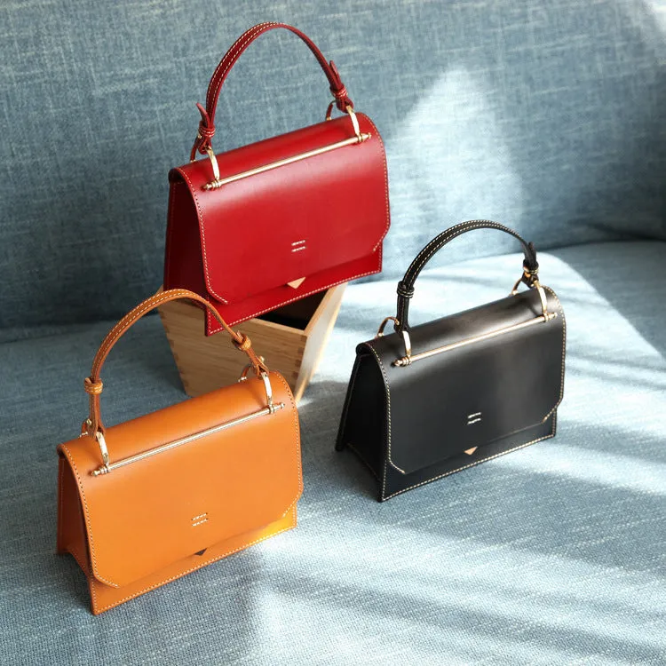 Women's Small Leather Satchel Handbags Over The Shoulder Bag Purse for Women