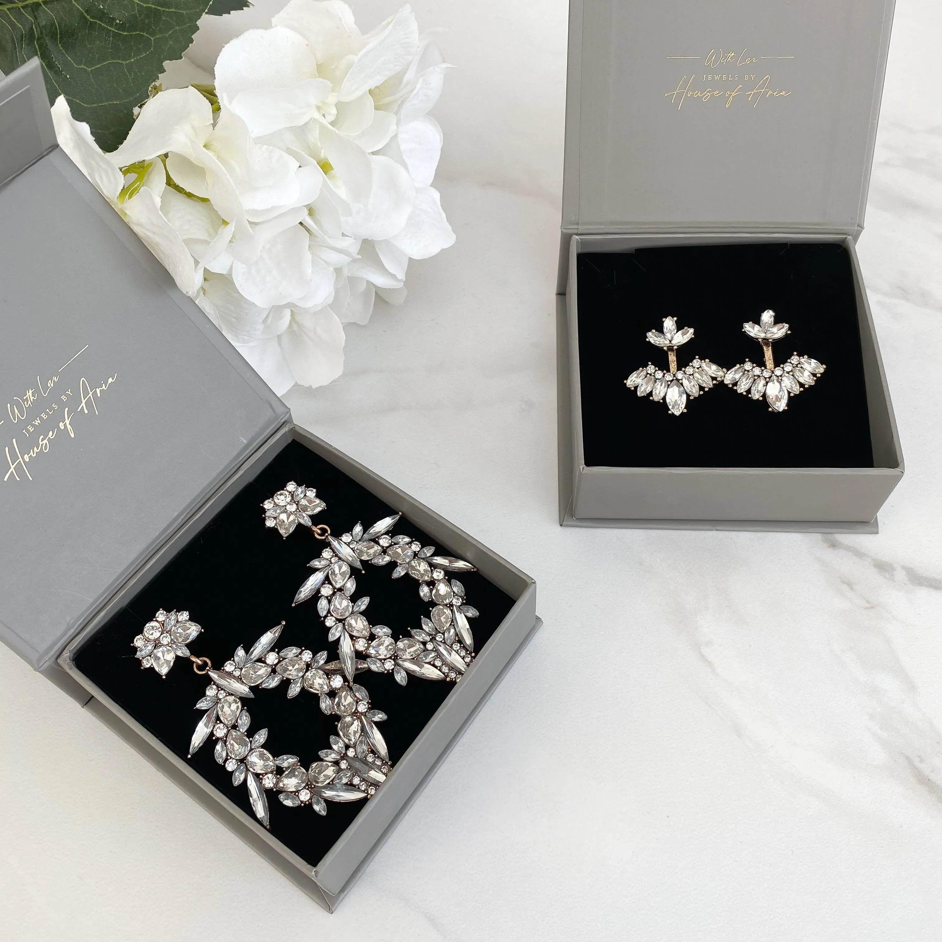ZIA Black Jewel Statement Earrings